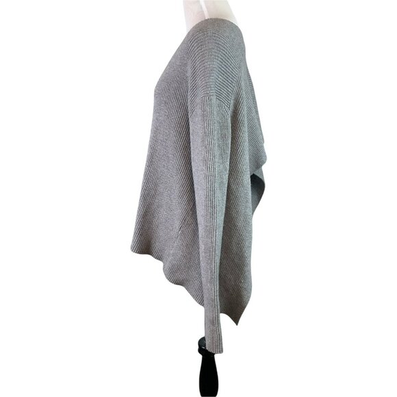 🟣🟣🟣 CURRENT AIR Women's Size Large Gray Ribbed Open Back U Neck Cozy Sweater - Picture 4 of 7